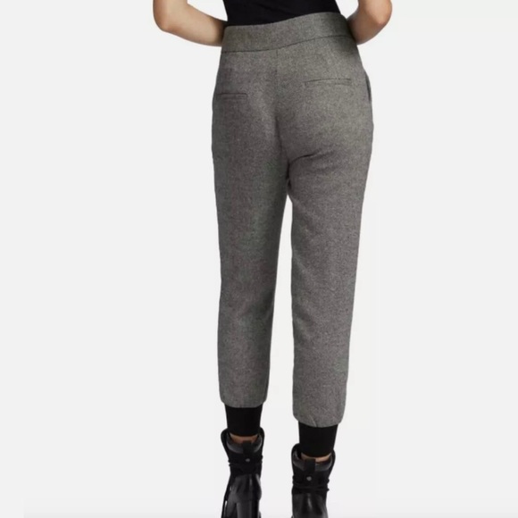 Veronica Beard Frazier joggers, black/ white herringbone. - Picture 3 of 7